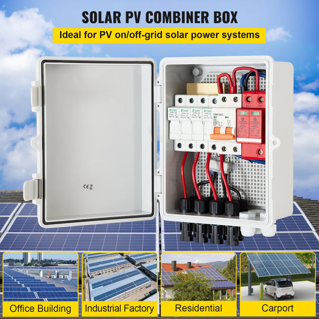 Saulės elektrinės sujungimo dėžutė VEVOR SP-HL-P202010-15A, 4 kanalų
