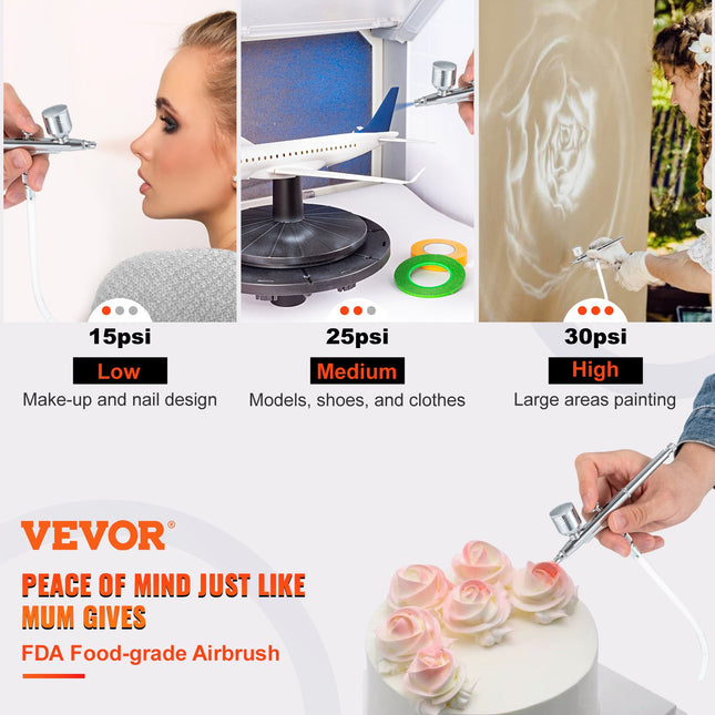 Aerografo rinkinys VEVOR Portable Airbrush Set, 30 psi