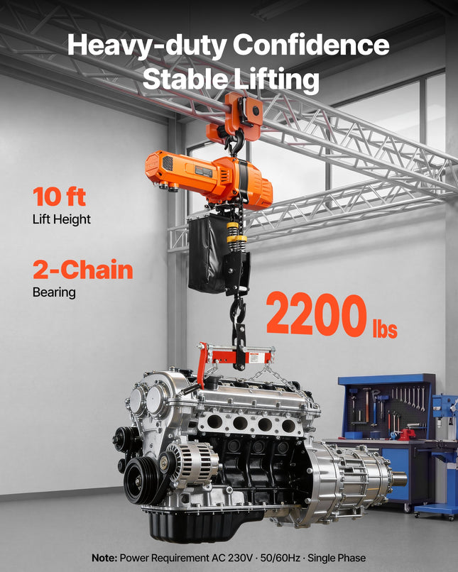 Elektrinis grandininis keltuvas VEVOR BLH10, 1000 kg