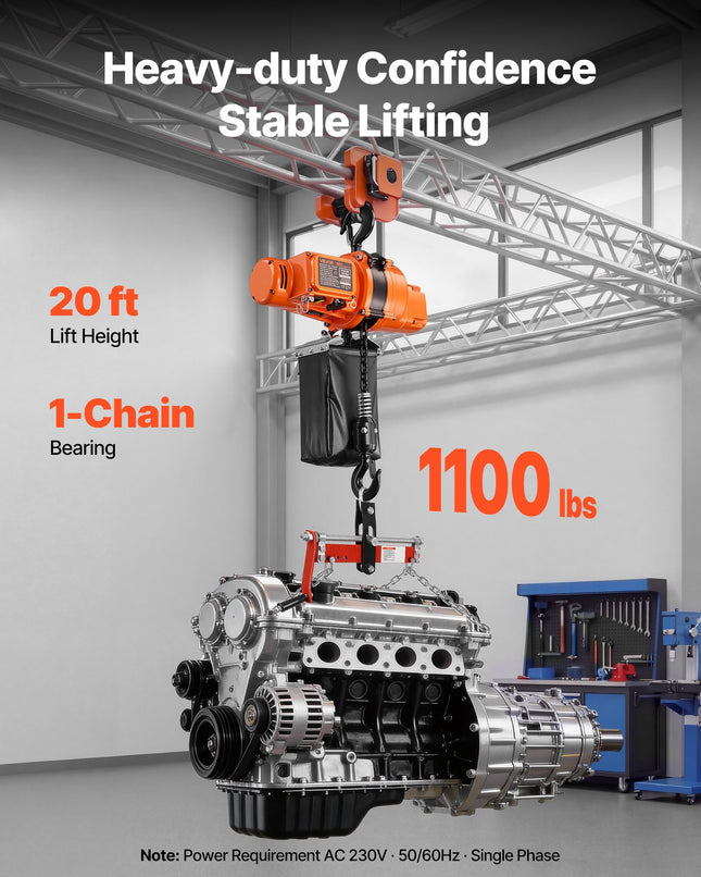 Elektrinė grandininė talpė VEVOR H5, 500 kg
