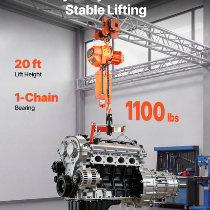 Elektrinė grandininė talpė VEVOR HHBB-0.5T, 500 kg