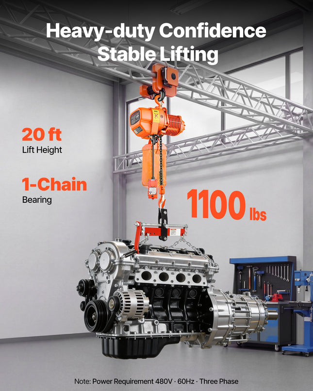 Elektrinė grandininė talpė VEVOR HHBB-0.5T, 500 kg
