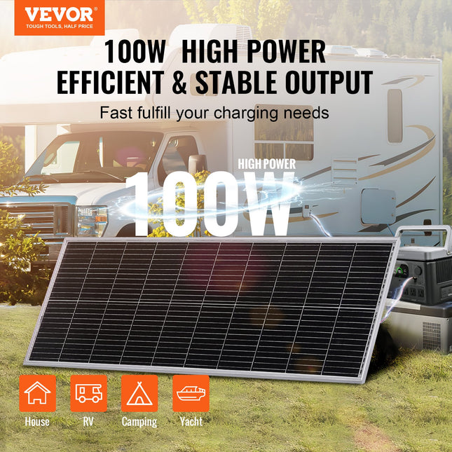 Monokristalinis saulės baterijų komplektas VEVOR S100, 100W
