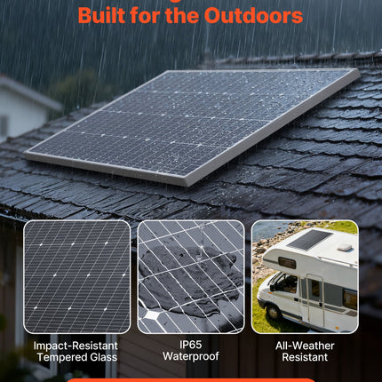 Monokristalinė saulės baterija VEVOR 100W, 23 % efektyvumas