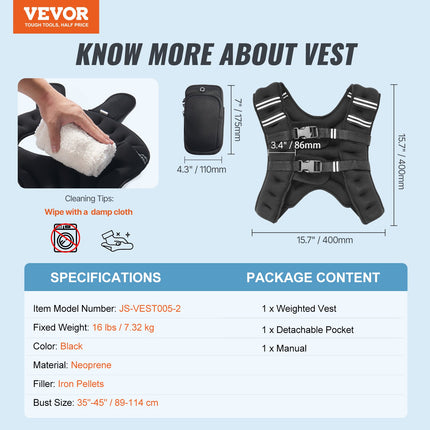 Svorio liemenė VEVOR JS-VEST005-2, 7,32 kg