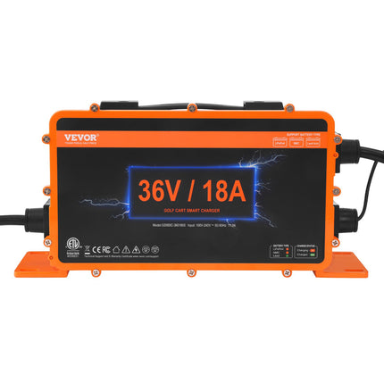 Golfo vežimėlio akumuliatorių įkroviklis VEVOR GS950C-3601800, 36V 18A