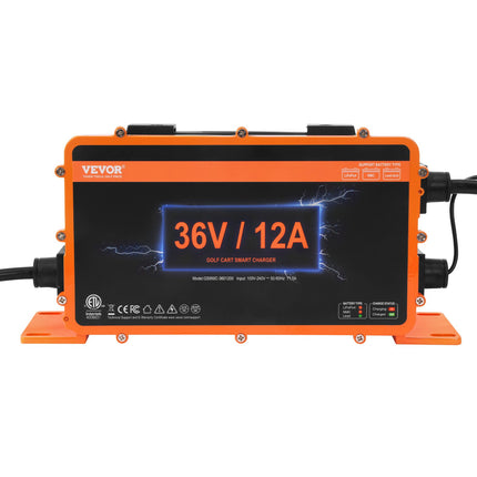Golfo vežimėlio akumuliatorių įkroviklis VEVOR GS950C-3601200, 36V 12A