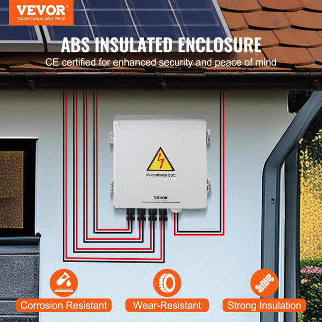 Saulės elektrinės sujungimo dėžutė VEVOR SP-HL-P202010-10A, 4 kanalų