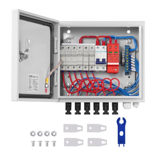 Saulės elektrinės sujungimo dėžutė VEVOR SP-HL-S252810-10A, 6 įvadų