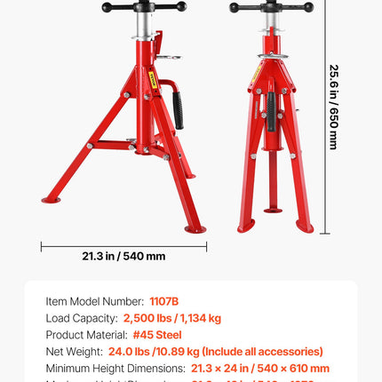 V formos vamzdžių stovas VEVOR 1107B, 1134 kg keliamoji galia