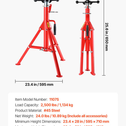 V formos vamzdžių stovas VEVOR 1107S, 1134 kg keliamoji galia