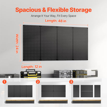 Metalinės perforuotos sienelės įrankiams VEVOR SKU3-PEGBOARD KIT, 4 vnt. komplektas