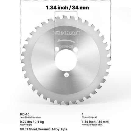 Armatūros pjovimo diskas VEVOR RD-10, 140 mm