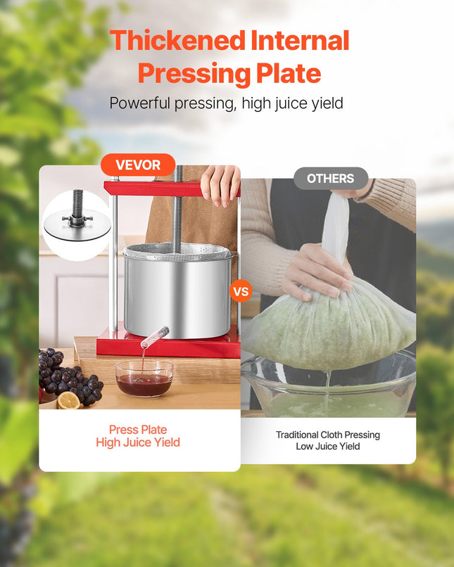 Vaisių ir vyno presas VEVOR SFP-6L, 6 l talpa
