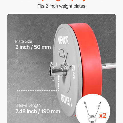 Olimpinis grifas VEVOR OB-47, 120 cm, 227 kg apkrova