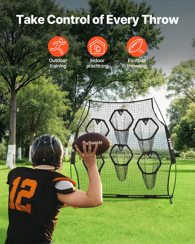 Amerikietiško futbolo treniruočių tinklas VEVOR DKS-8801B, 2,4 x 2,4 m