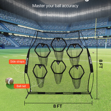 Amerikietiško futbolo treniruočių tinklas VEVOR DKS-8801B, 2,4 x 2,4 m