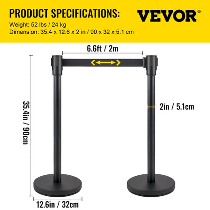 Eilių valdymo atitvarai VEVOR Heavy Duty, 4 vnt. komplektas su 2 m juostomis