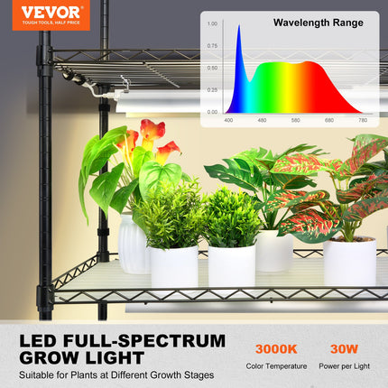 Augalų lentyna su apšvietimu VEVOR 4C15090-T8DP09P6-EU, 180W