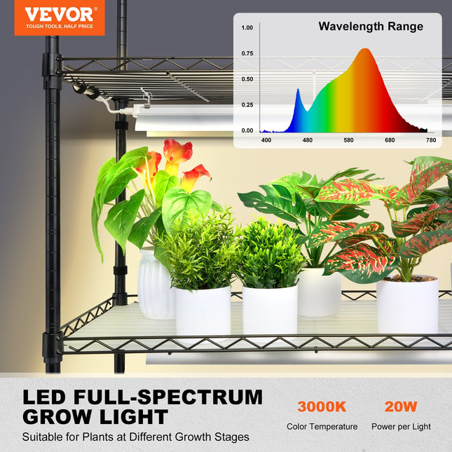 Lentyna augalams su LED apšvietimu VEVOR 6C180120-2020T06P10-EU, 200W