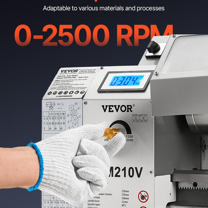 Metalo tekinimo staklės VEVOR WM210V, 550 W