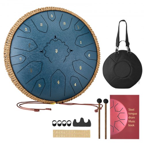 Plieno liežuvėlių būgnas VEVOR 13 inch-D major-Navy Blue, 33 cm