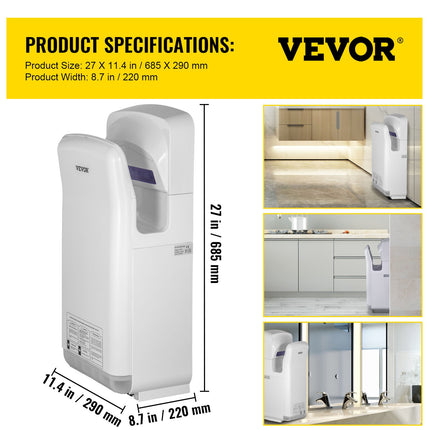 Rankų džiovintuvas VEVOR VV-JHD-BS, 2000 W