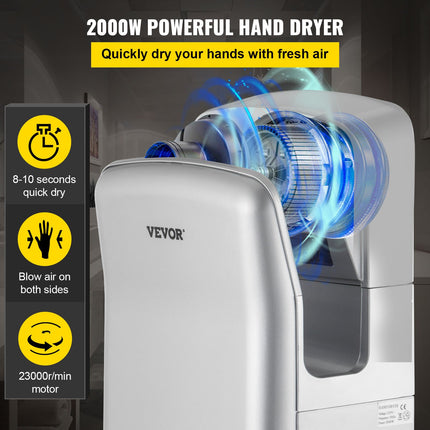 Rankų džiovintuvas VEVOR VV-JHD-YS, 2000 W