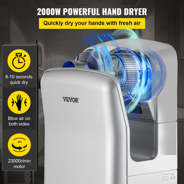 Rankų džiovintuvas VEVOR VV-JHD-YS, 2000 W