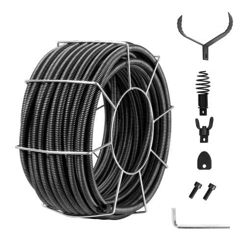 Kanalizacijos valymo trosas VEVOR RC-9001C, 30,5 m x 19 mm