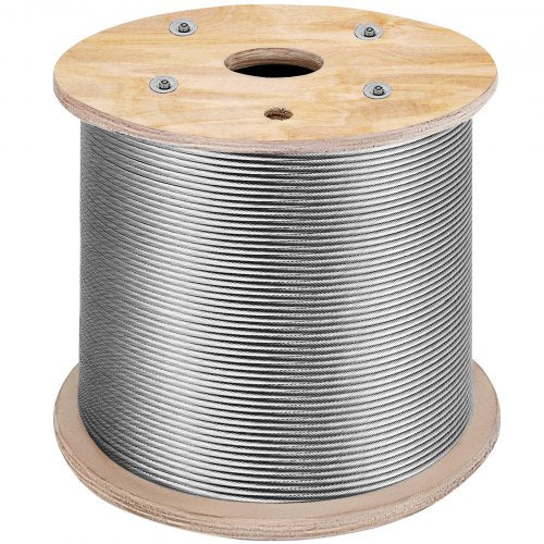 Plieninis trosas VEVOR T316, 4,8 mm x 305 m