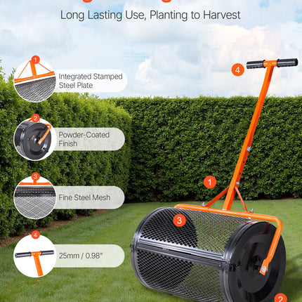 Komposto barstytuvas VEVOR GT02, 60 cm pločio