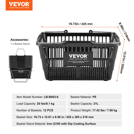 Pirkinių krepšelių rinkinys VEVOR LB-B003-6, 12 vnt.