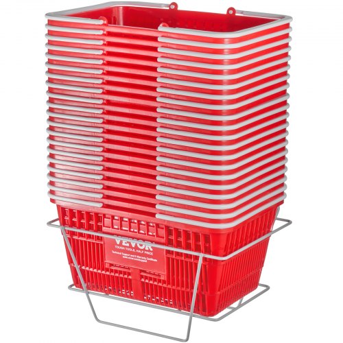 Pirkinių krepšiai VEVOR LB-B003-4, 20 vnt. rinkinys su stovu, 21 l