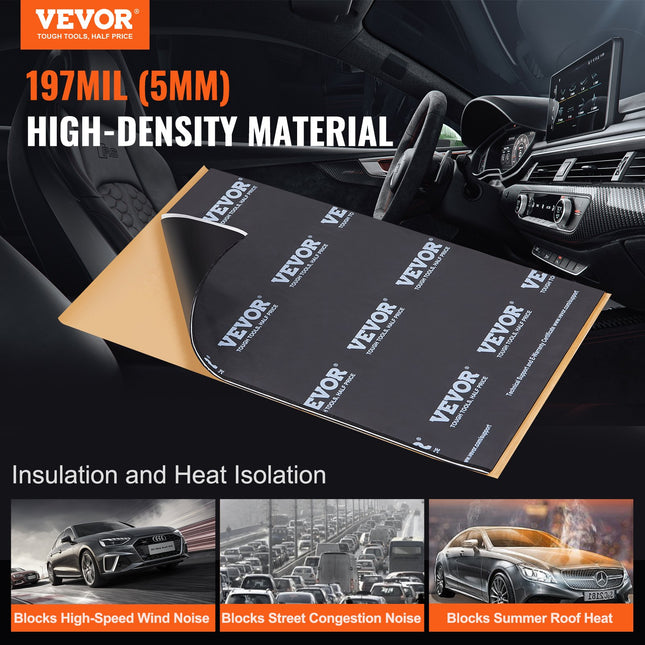 Automobilio garso izoliacija VEVOR 6003-160mm-black, 2,3 m².
