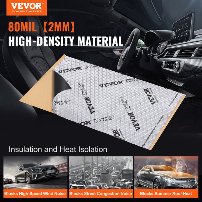 Automobilio garso izoliacija VEVOR 6003-76mm-black, 80 mil (2 mm)