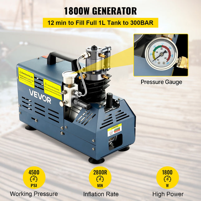 Aukšto slėgio kompresorius VEVOR GYDQBZT1.8KWOC, 1800W
