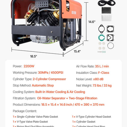 PCP oro kompresorius VEVOR GYQSYSJ2GNZS6QWPP001V2, 2200 W