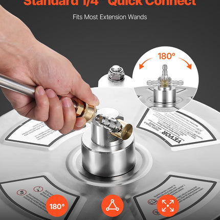 Aukšto slėgio plovimo įrenginio paviršių valytuvas VEVOR QD-XDP09, 4000 PSI