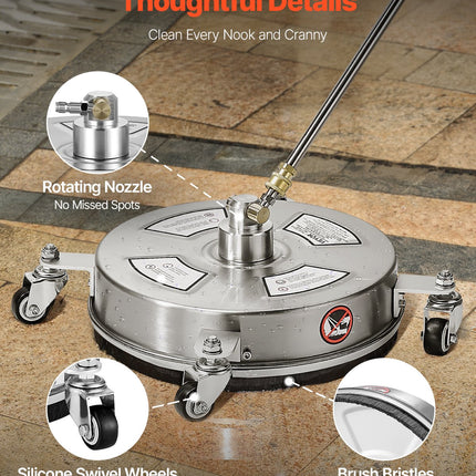 Aukšto slėgio plovimo įrenginio paviršių valytuvas VEVOR QD-XDP09, 4000 PSI