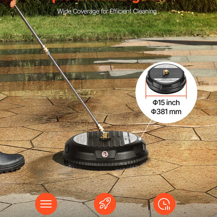 Aukšto slėgio plovimo paviršių valytuvas VEVOR QD-XDP06-L, 38 cm