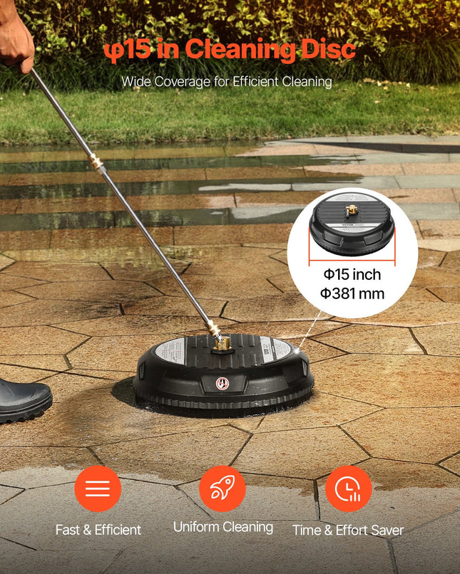 Aukšto slėgio plovimo paviršių valytuvas VEVOR QD-XDP06-L, 38 cm