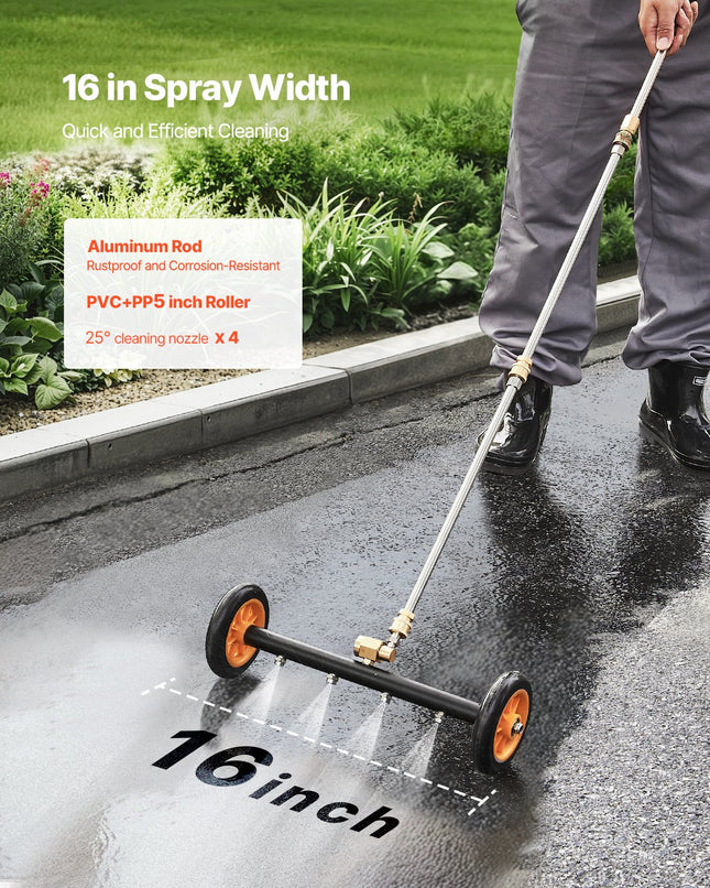 Aukšto slėgio plovimo įrenginio dugno valytuvas VEVOR QD-QXQ01, 4000 PSI