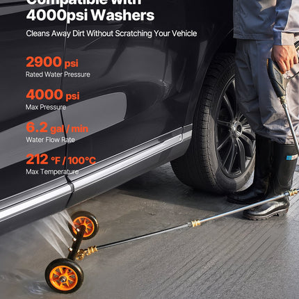 Aukšto slėgio plovimo įrenginio dugno valytuvas VEVOR QD-QXQ01, 4000 PSI