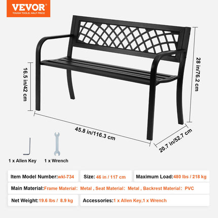 Lauko suolas VEVOR wkl-734, 117 cm