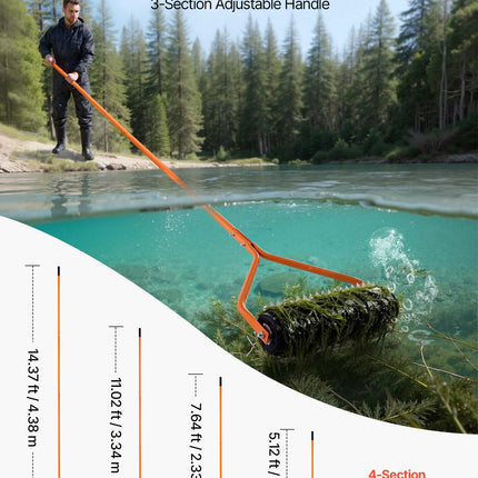 Ežero piktžolių ir dumblo naikintuvas VEVOR DBS-14.1ft, 4,3 m ilgio