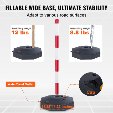 Kelio atitvarų stulpeliai VEVOR CC-F03-N-RW-2PCS-2.5M, 4 vnt. komplektas