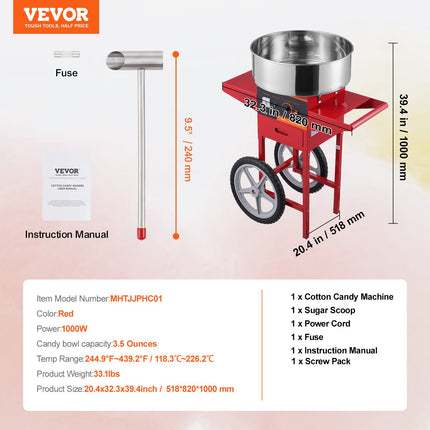 Cukraus vatos gaminimo aparatas VEVOR MHTJJPHC01, 1000W