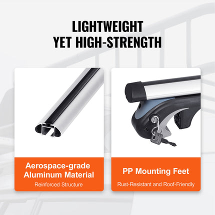 Universalūs stogo skersiniai VEVOR HJ-RB021-123CM, 90 kg apkrova