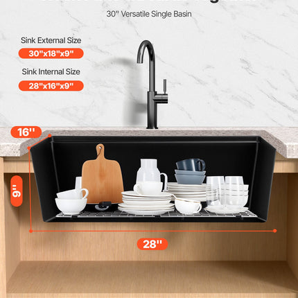 Granitinė virtuvės plautuvė VEVOR CS762457, 76 cm
